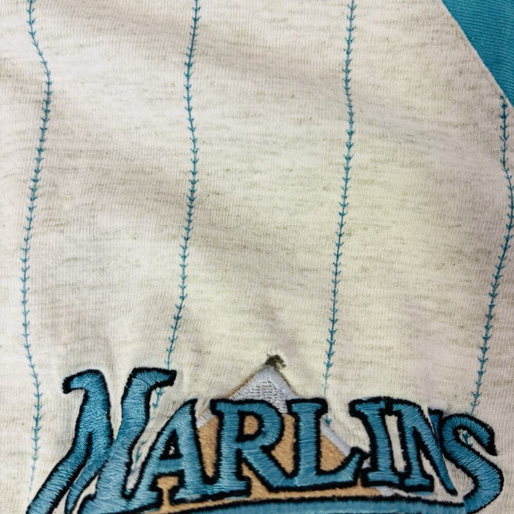 Vintage Florida Marlins 90s Baseball Jersey Shirt Mirage MLB Pinstripe Medium - Picture 8 of 8